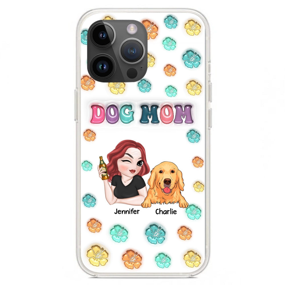 Dog Mom Summer - Personalized 3D Inflated Effect Phone Case