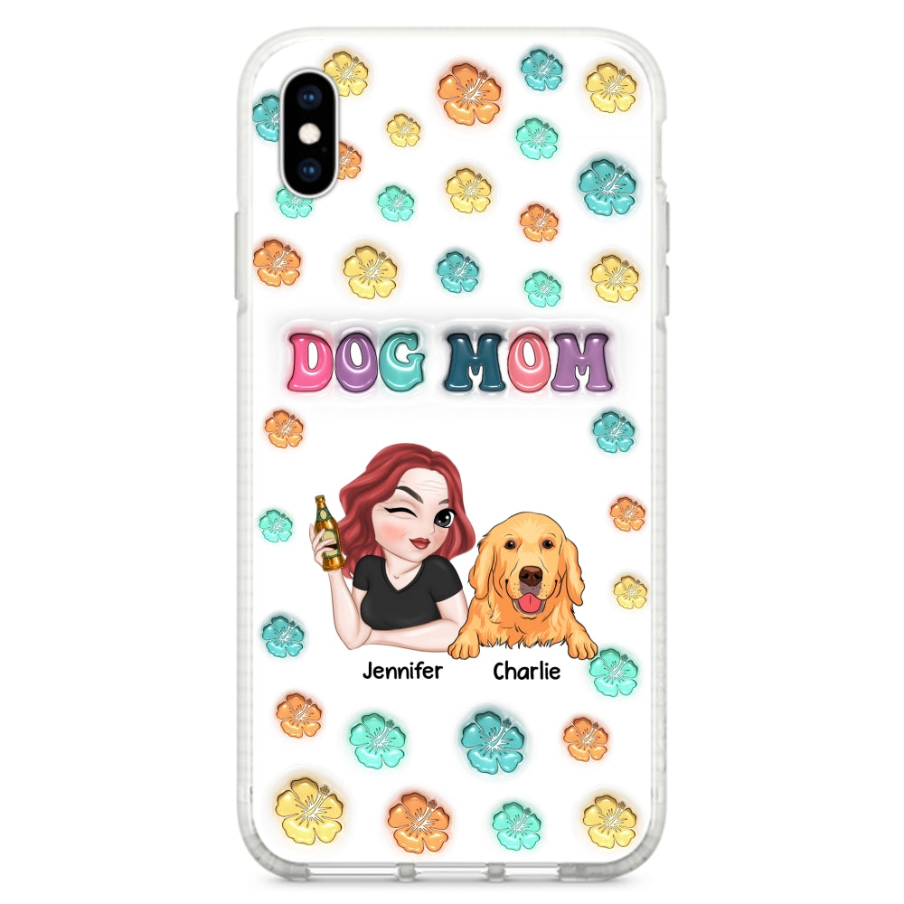 Dog Mom Summer - Personalized 3D Inflated Effect Phone Case