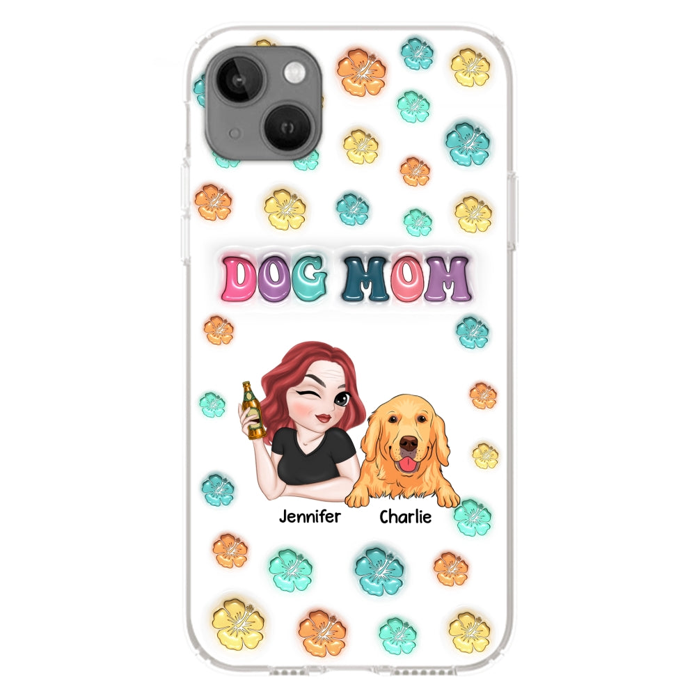 Dog Mom Summer - Personalized 3D Inflated Effect Phone Case