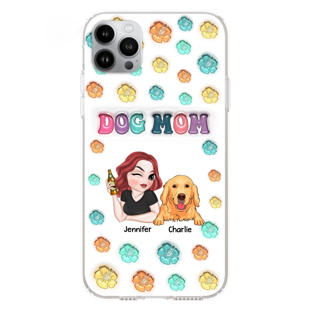 Dog Mom Summer - Personalized 3D Inflated Effect Phone Case