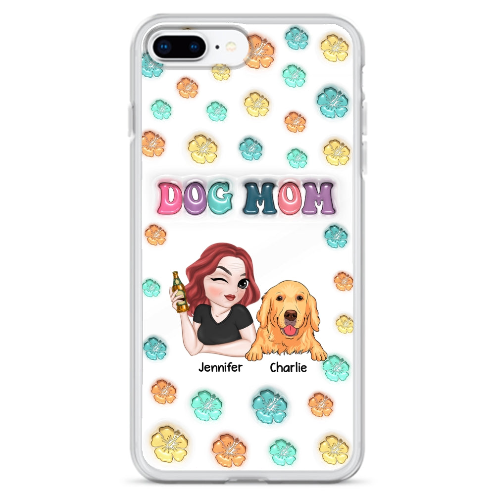 Dog Mom Summer - Personalized 3D Inflated Effect Phone Case