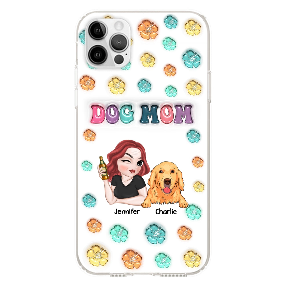 Dog Mom Summer - Personalized 3D Inflated Effect Phone Case