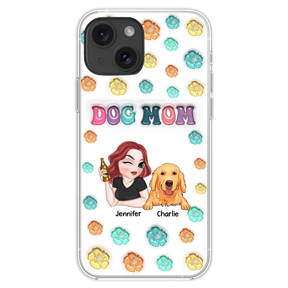 Dog Mom Summer - Personalized 3D Inflated Effect Phone Case