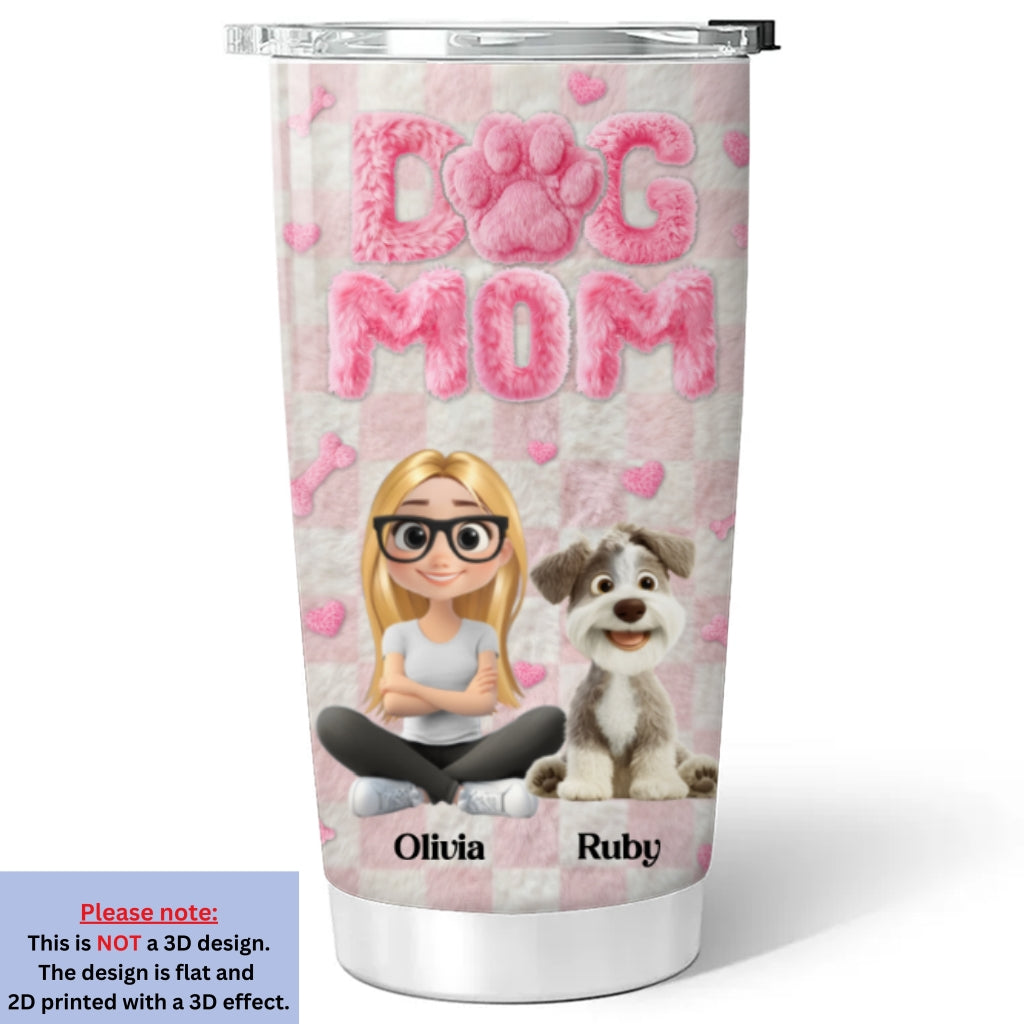 Custom Christmas Birthday Gifts For Dog Mom, Dog Lovers • My Furry Family - Personalized 3D Effect Tumbler
