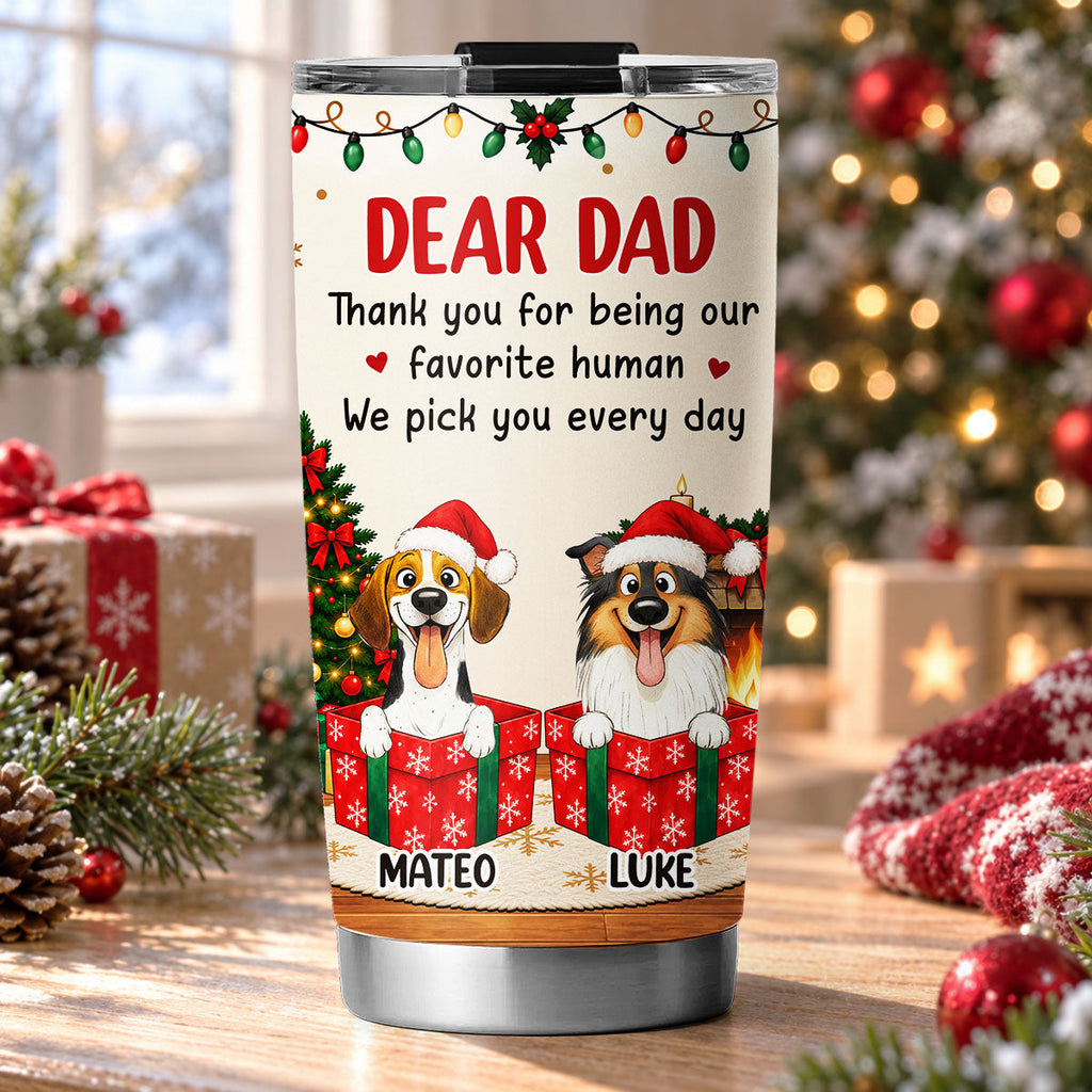 Custom Christmas Birthday Gifts For Dog Lovers • My Forever Human - Personalized Tumbler