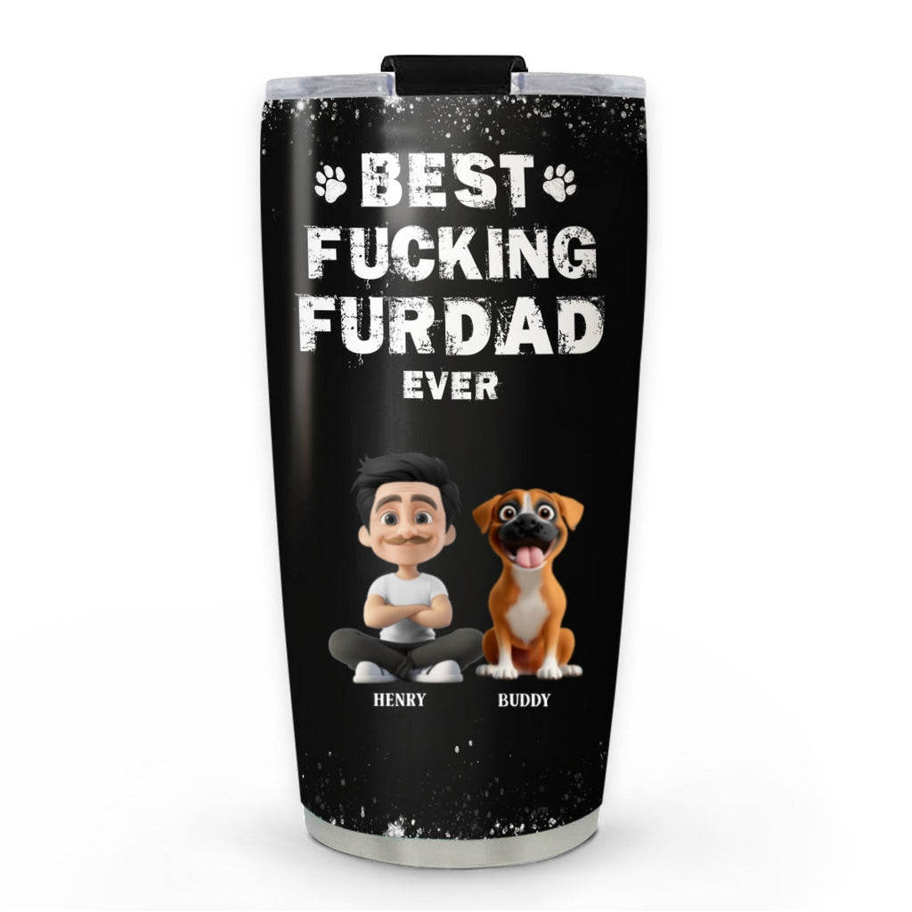 Custom Christmas Birthday Gifts For Pet Dad, Pet Lovers • This Is The Best Fur Dad - Personalized Tumbler
