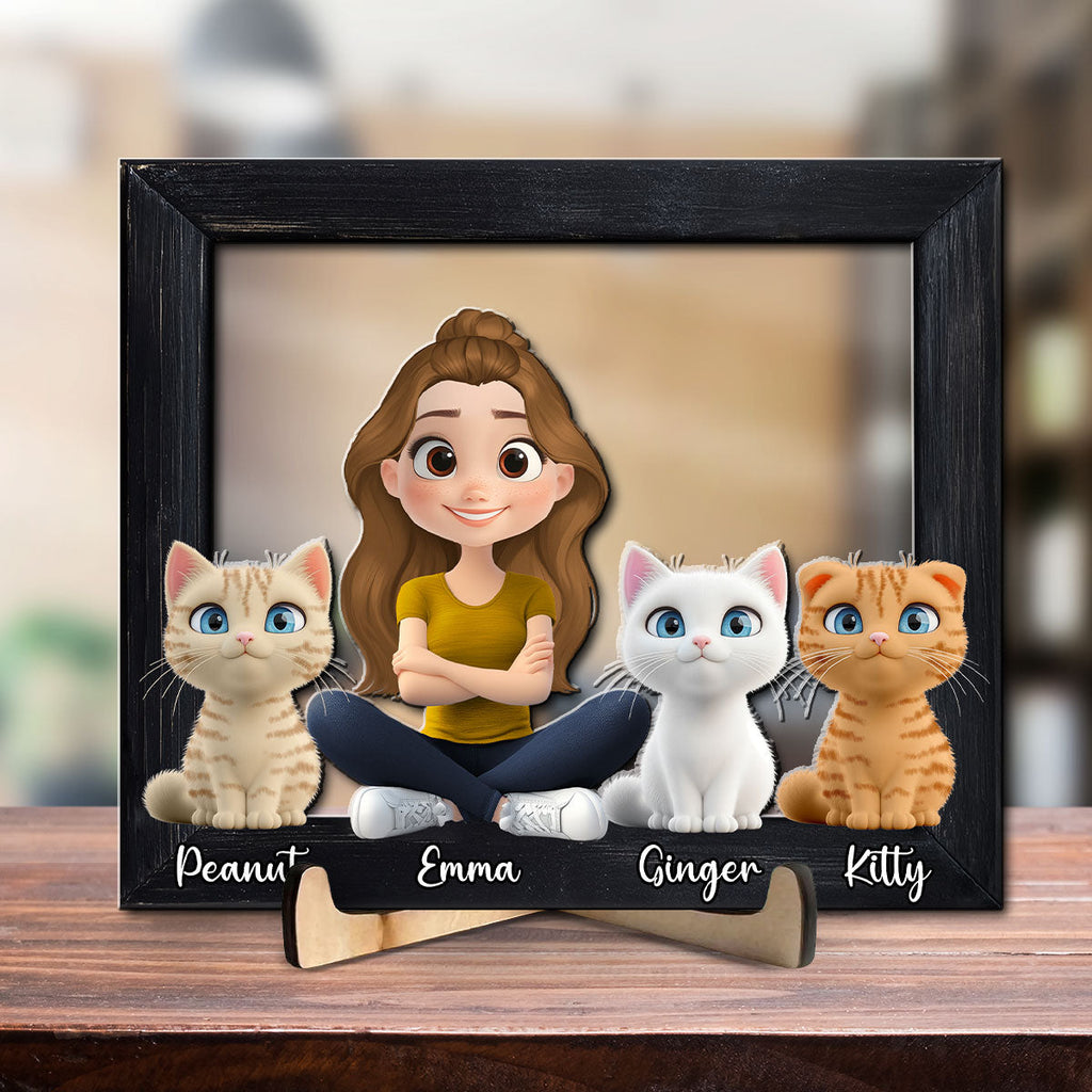 Cute Cat Mum - Personalized Wooden Plaque