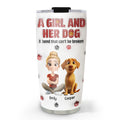 Custom Christmas Birthday Gifts For Dog Mom, Dog Lovers • A Girl And Her Dog Version 2 - Personalized 3D Inflated Effect Tumbler