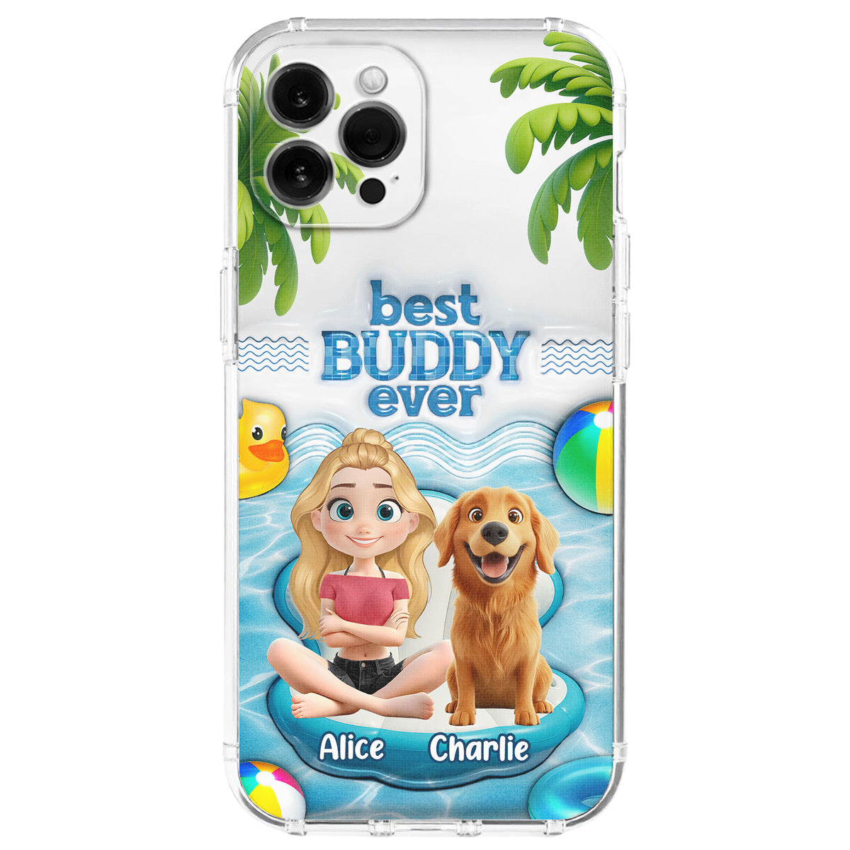 Best Buddy Ever - Personalized 3D Inflated Effect Phone Case