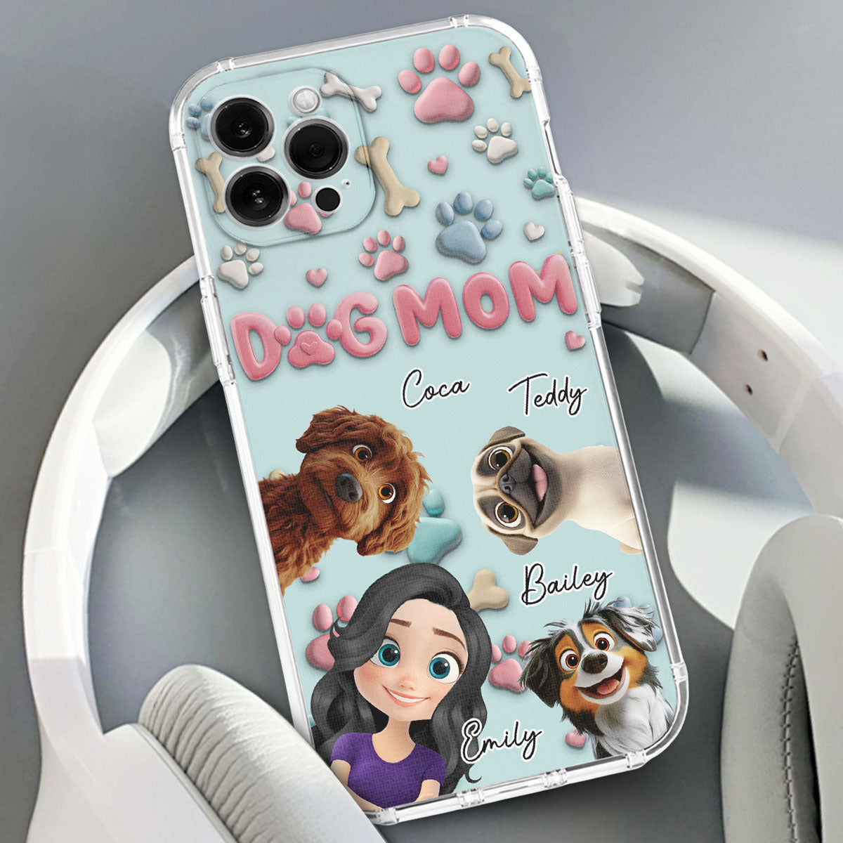 Dog And Mom Mum Cartoon - Personalized Phone Case