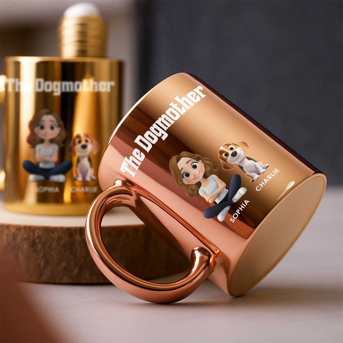 Custom Christmas Birthday Gifts For Dog Mom, Dog Lovers • Dog Mom Luxury - Personalized Metallic Mug