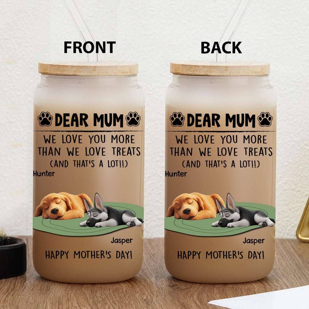 Love You More Than Love Treats - Personalized Glass Can