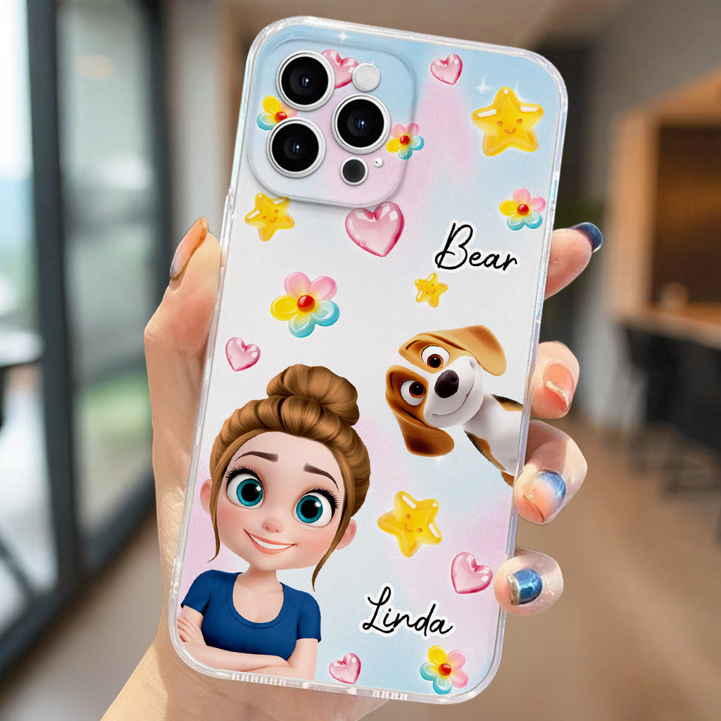 Sweet Girl Love Dogs - Personalized 3D Effect Phone Case
