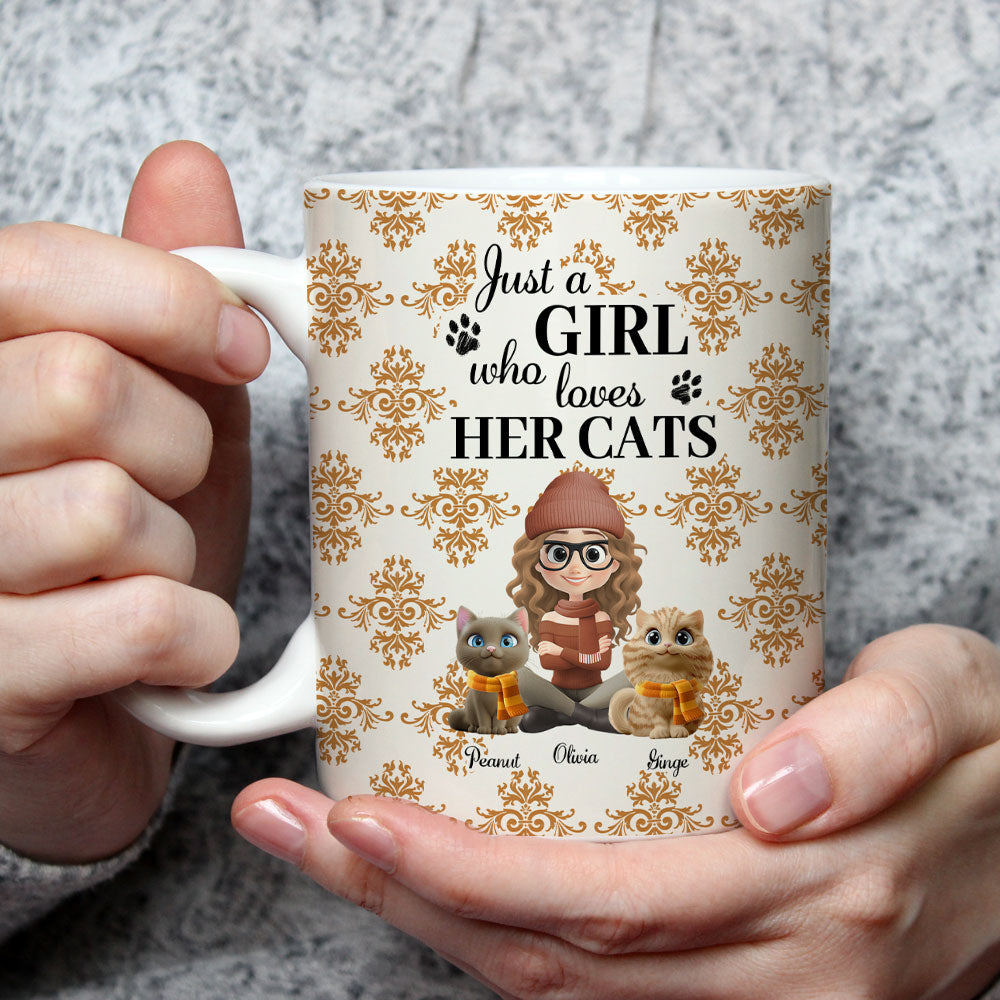 Custom Christmas Birthday Gifts For Pet Mom, Pet Lovers • Pumskin Cat Autumn - Personalized Coffee Mug