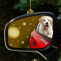 Custom Christmas Decor Home Birthday Gifts For Dog Mom, Dog Lovers • Head Out Window Photo - Personalized Mirrored Acrylic Ornament