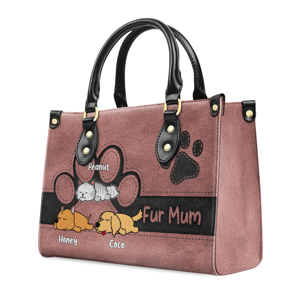 Elegant Fur Mom - Personalized Leather Bag