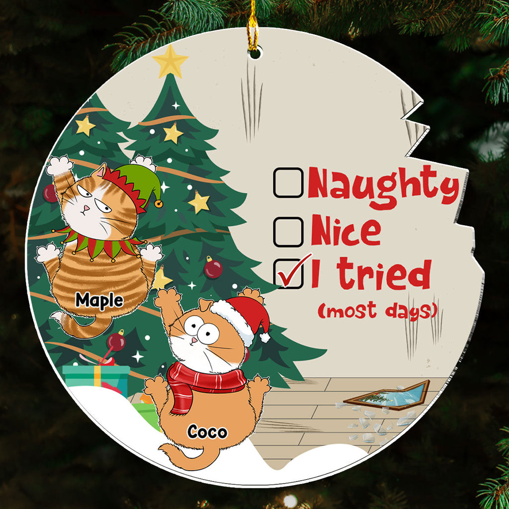 Naughty Or Nice - Personalized Acrylic Ornament