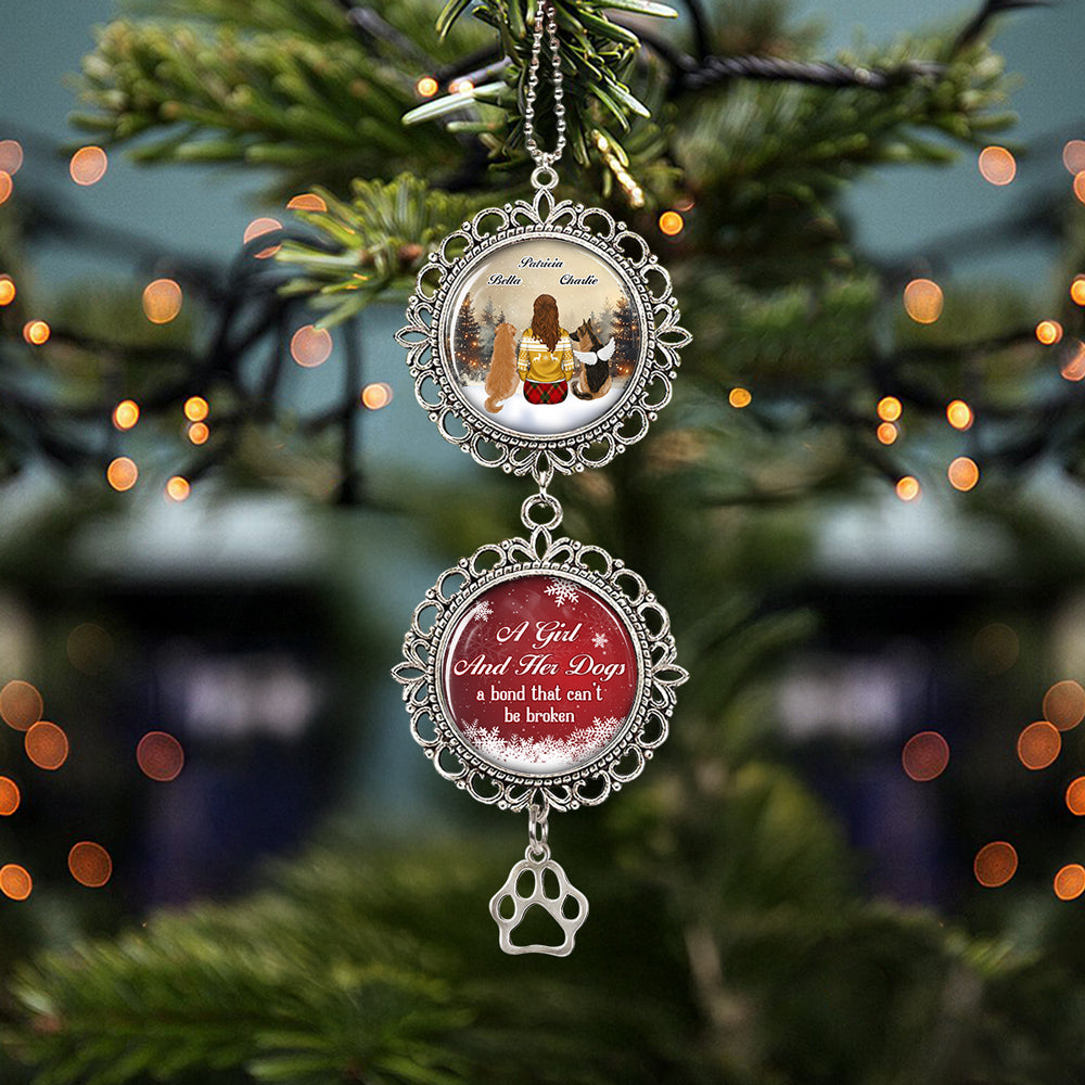 Custom Christmas Decor Home Birthday Gifts For Dog Lovers • A Girl And Her Dog - Personalized Charming Ornament