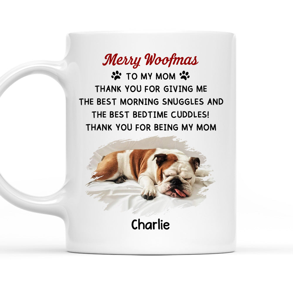 Custom Photo Christmas Birthday Gifts For Dog Lovers • Only Cuddle You At Bedtime Photo - Personalized Coffee Mug