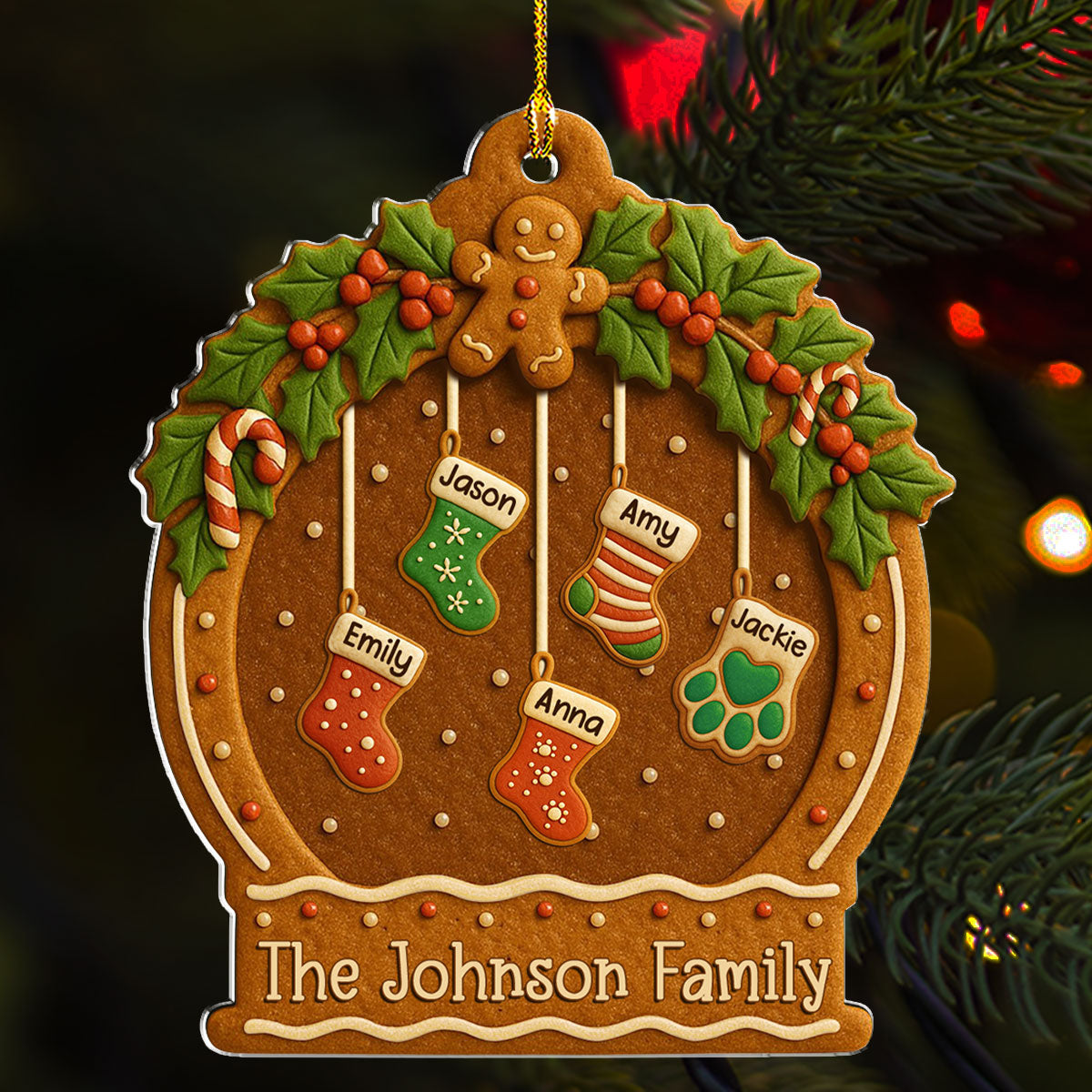 Family Cookies Christmas - Personalized Acrylic Ornament