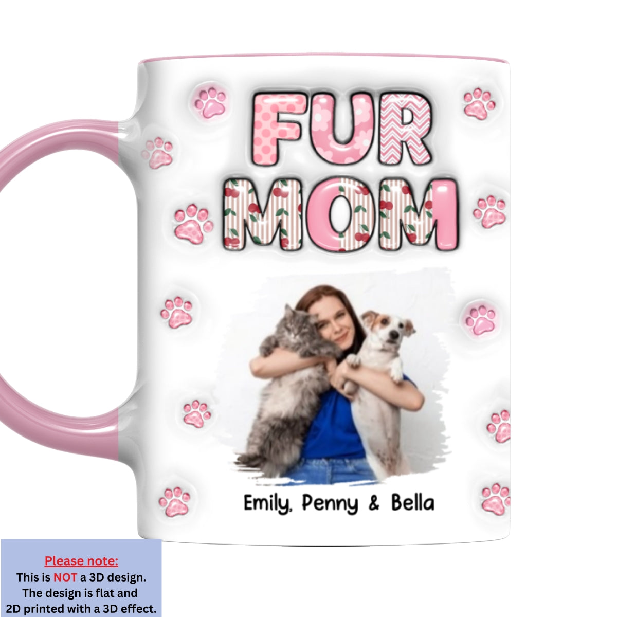 Custom Photo Christmas Birthday Gifts For Pet Mom, Pet Lovers • Cherry On Top Of Us Photo - Personalized 3D Inflated Effect Accent Mug