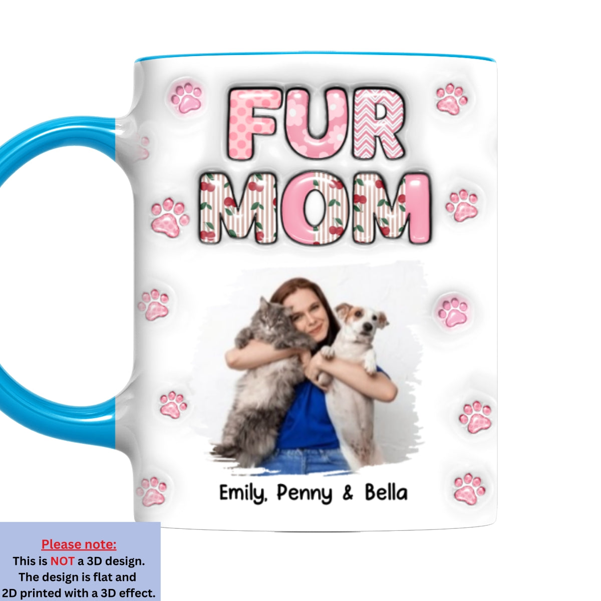 Custom Photo Christmas Birthday Gifts For Pet Mom, Pet Lovers • Cherry On Top Of Us Photo - Personalized 3D Inflated Effect Accent Mug