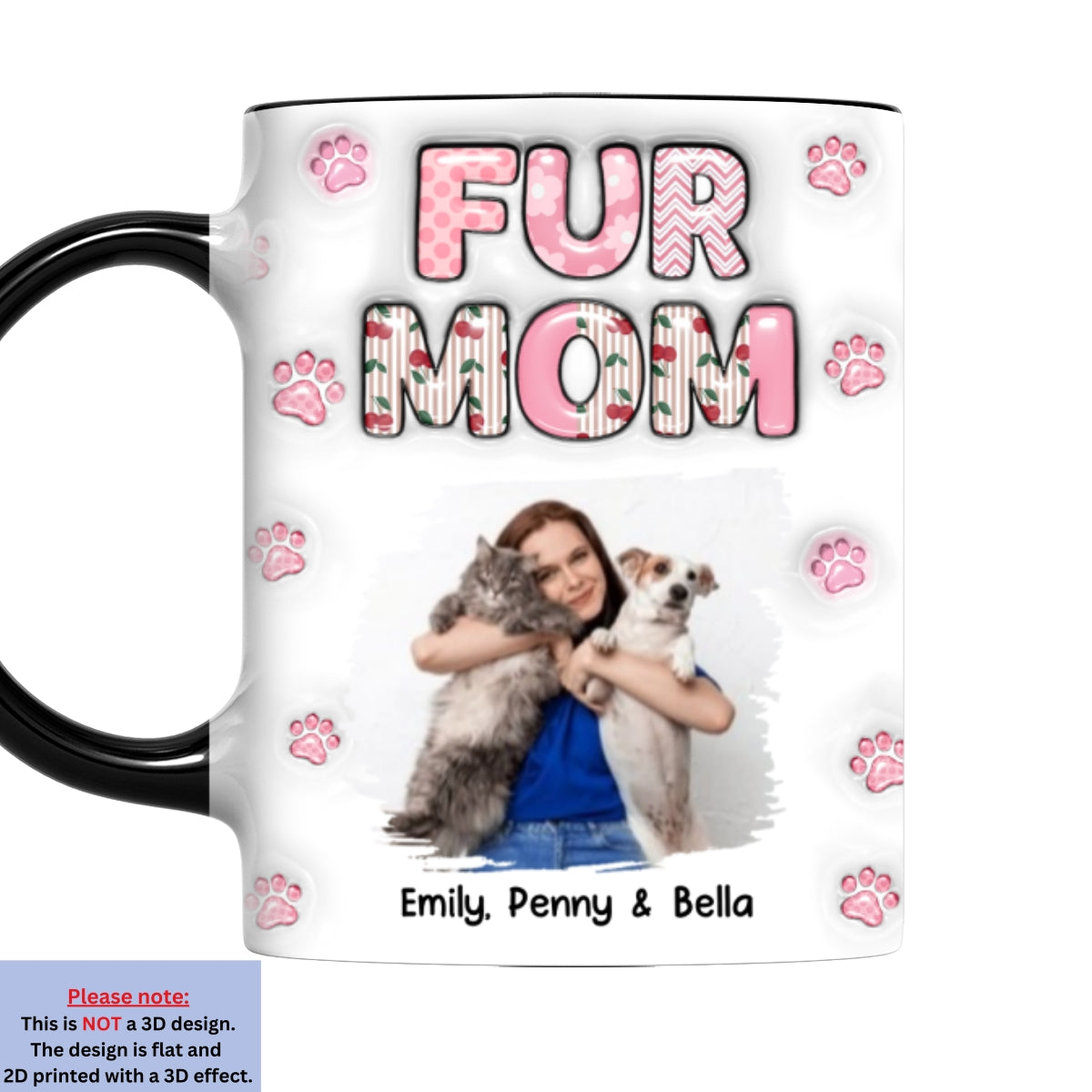 Custom Photo Christmas Birthday Gifts For Pet Mom, Pet Lovers • Cherry On Top Of Us Photo - Personalized 3D Inflated Effect Accent Mug