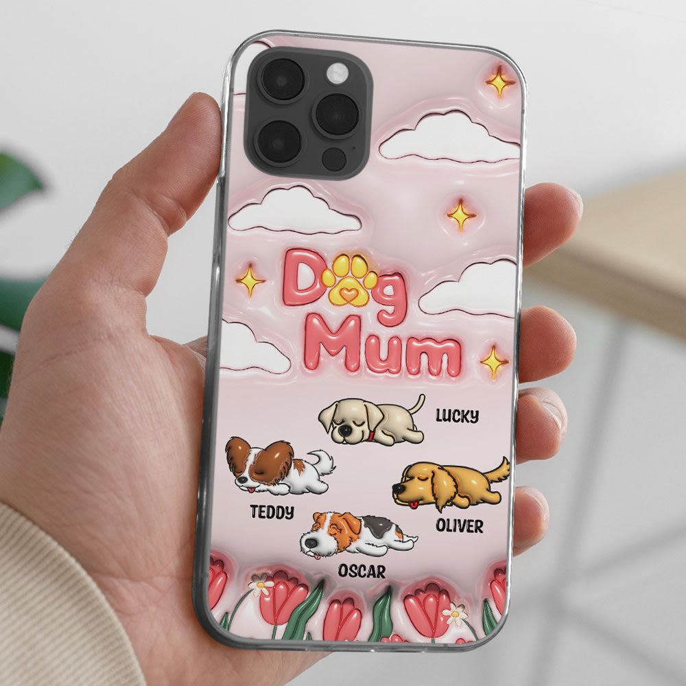 I Love My Dog Mom - Personalized 3D Inflated Effect Phone Case