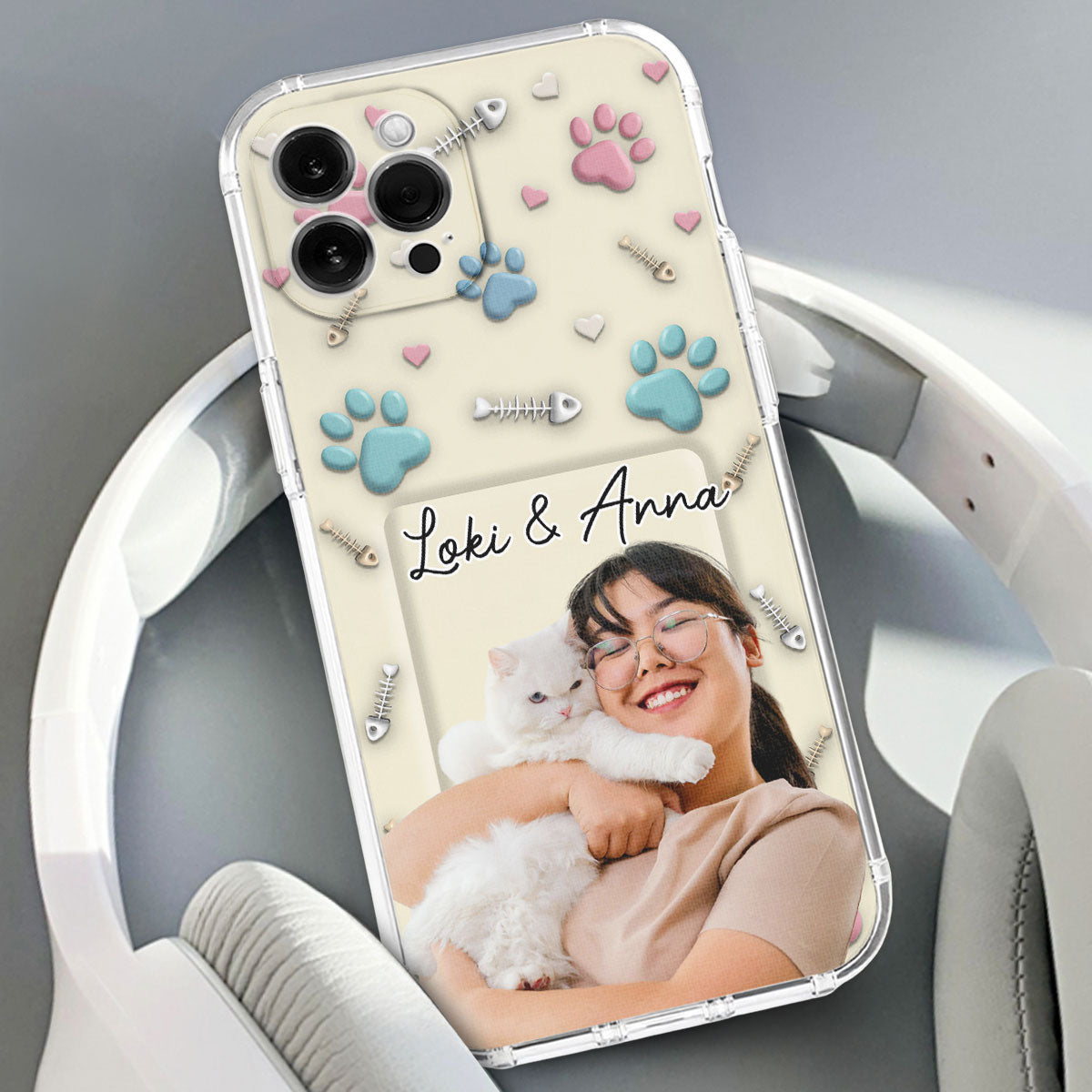 Cat Mom Cartoon Photo - Personalized 3D Effect Phone Case