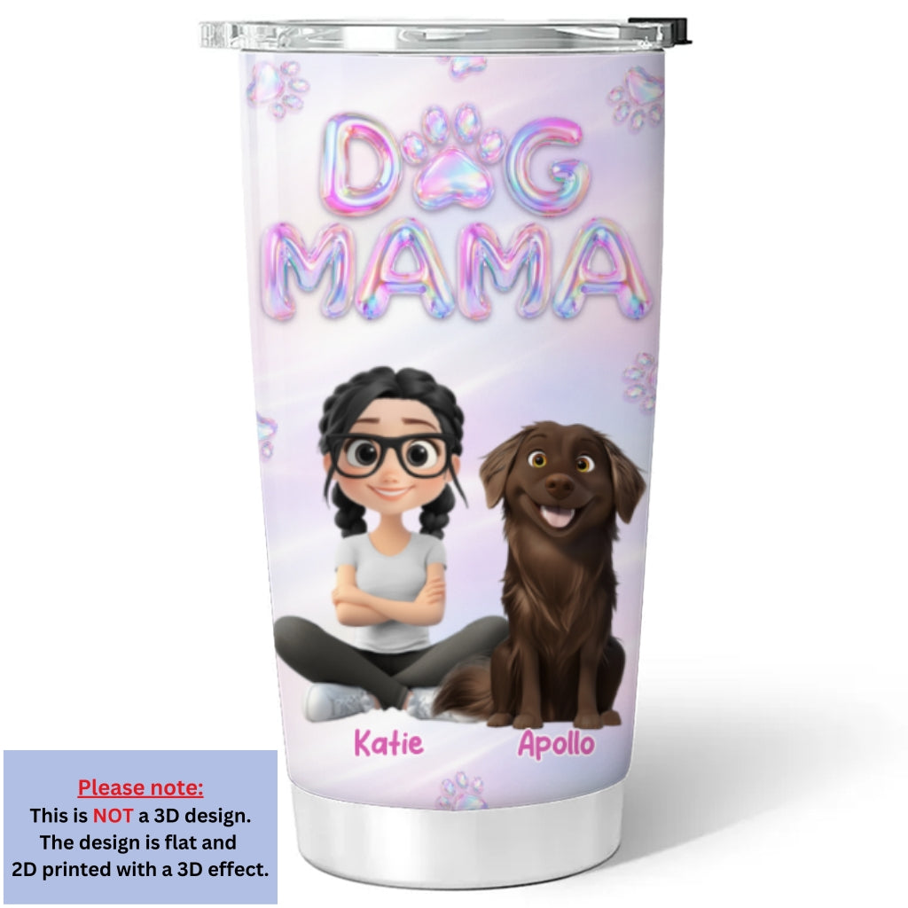 Custom Christmas Birthday Gifts For Dog Mom, Dog Lovers • Flying Into Bubble Planet - Personalized 3D Effect Tumbler