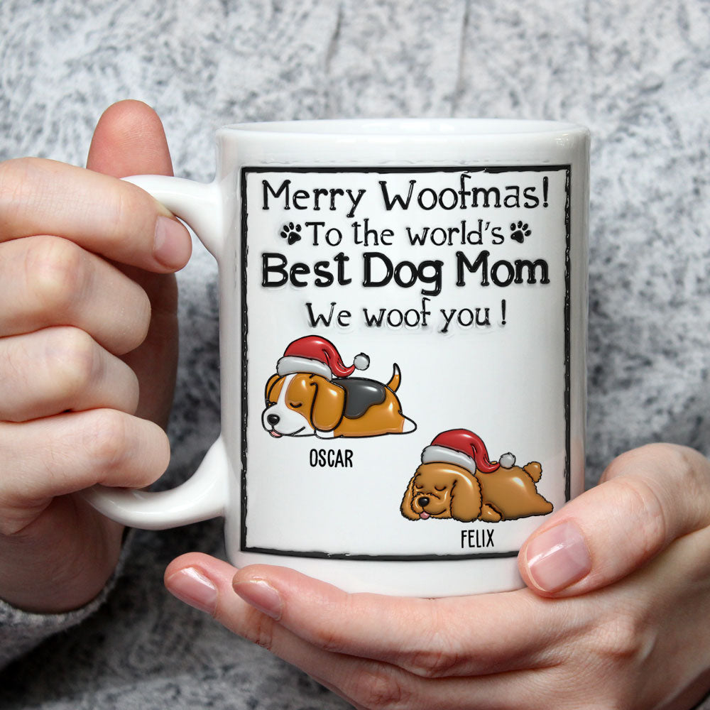 Custom Christmas Birthday Gifts For Dog Lovers • Best Dog Dad Mom This Christmas - Personalized 3D Inflated Effect Mug