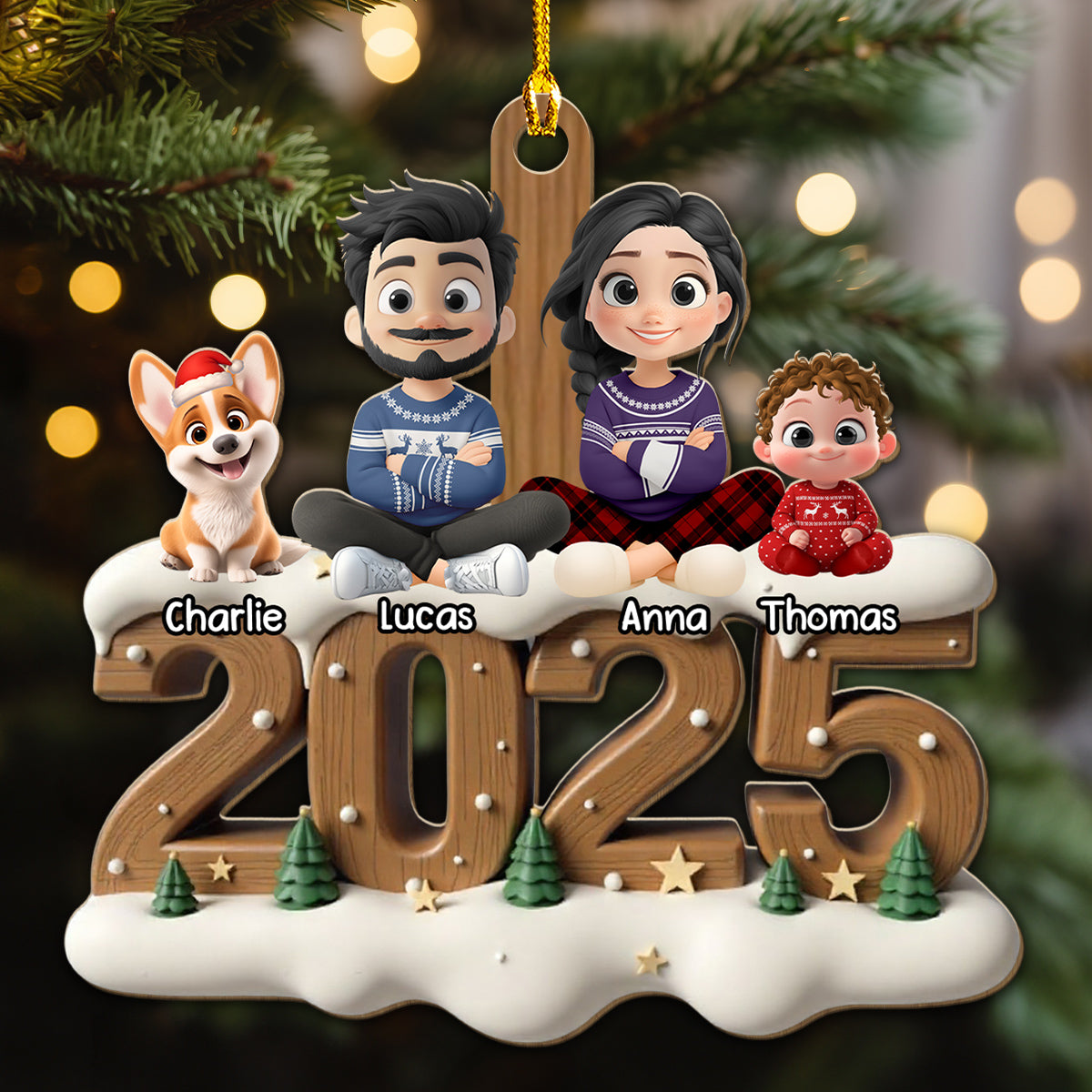 Family Now Onwards General Version - Personalized 3D Effect Wood Ornament