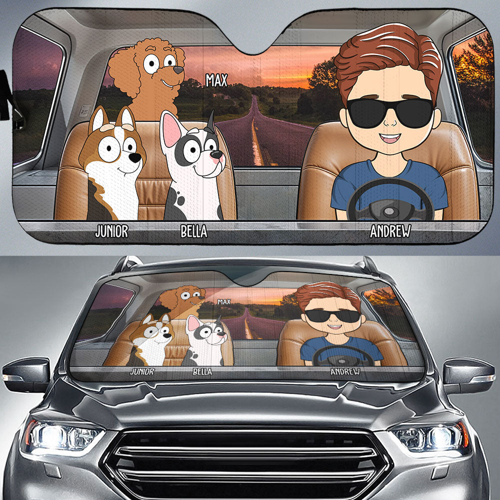 Dogs In My Car - Personalized Car Sunshade