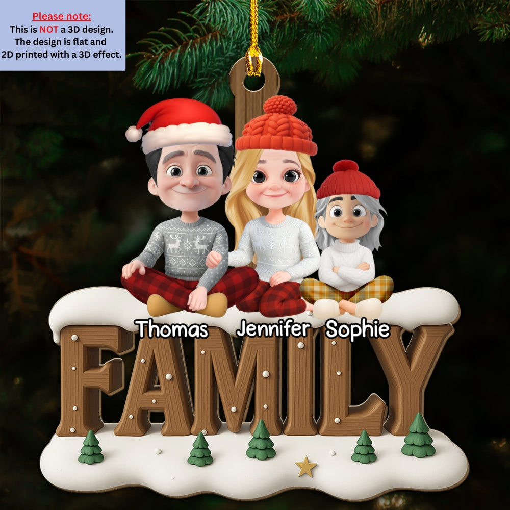 Custom Christmas Decor Home Birthday Gifts For Dog Lovers • Family Bond Now Onwards - Personalized 3D Effect Wood Ornament