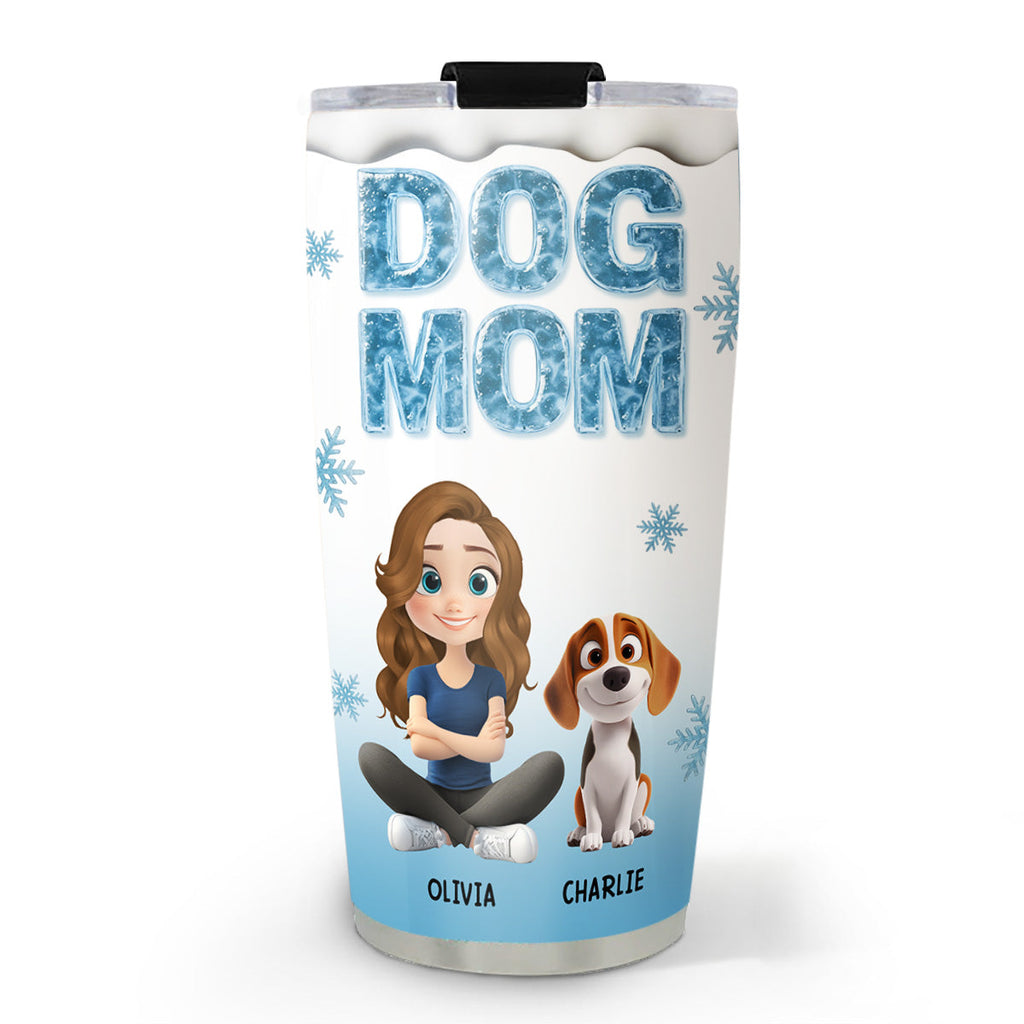 Custom Christmas Birthday Gifts For Dog Lovers • Dog Mom Dad Ice - Personalized 3D Effect Tumbler