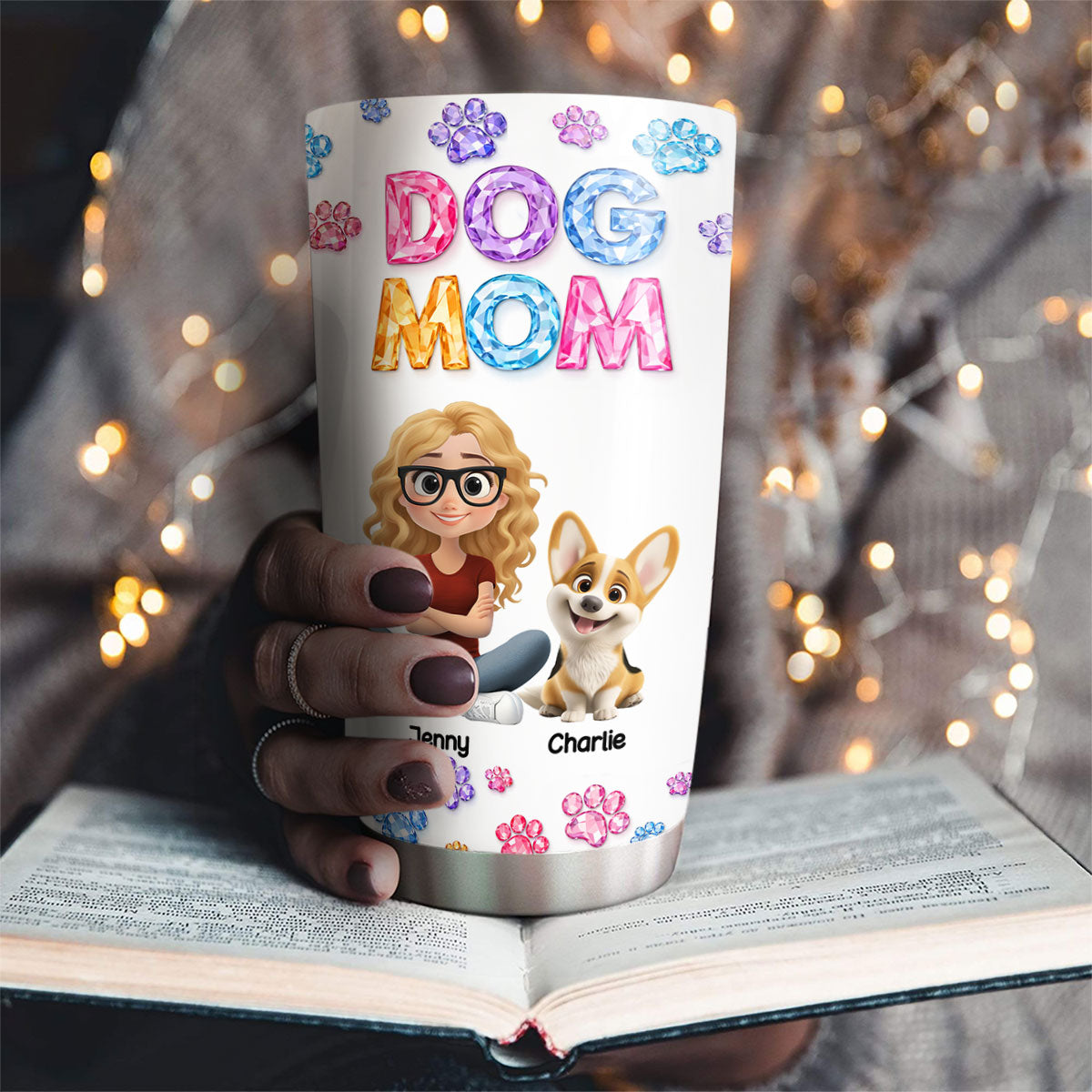 Custom Christmas Birthday Gifts For Dog Mom, Dog Lovers • You And Me Every Day - Personalized 3D Effect Tumbler