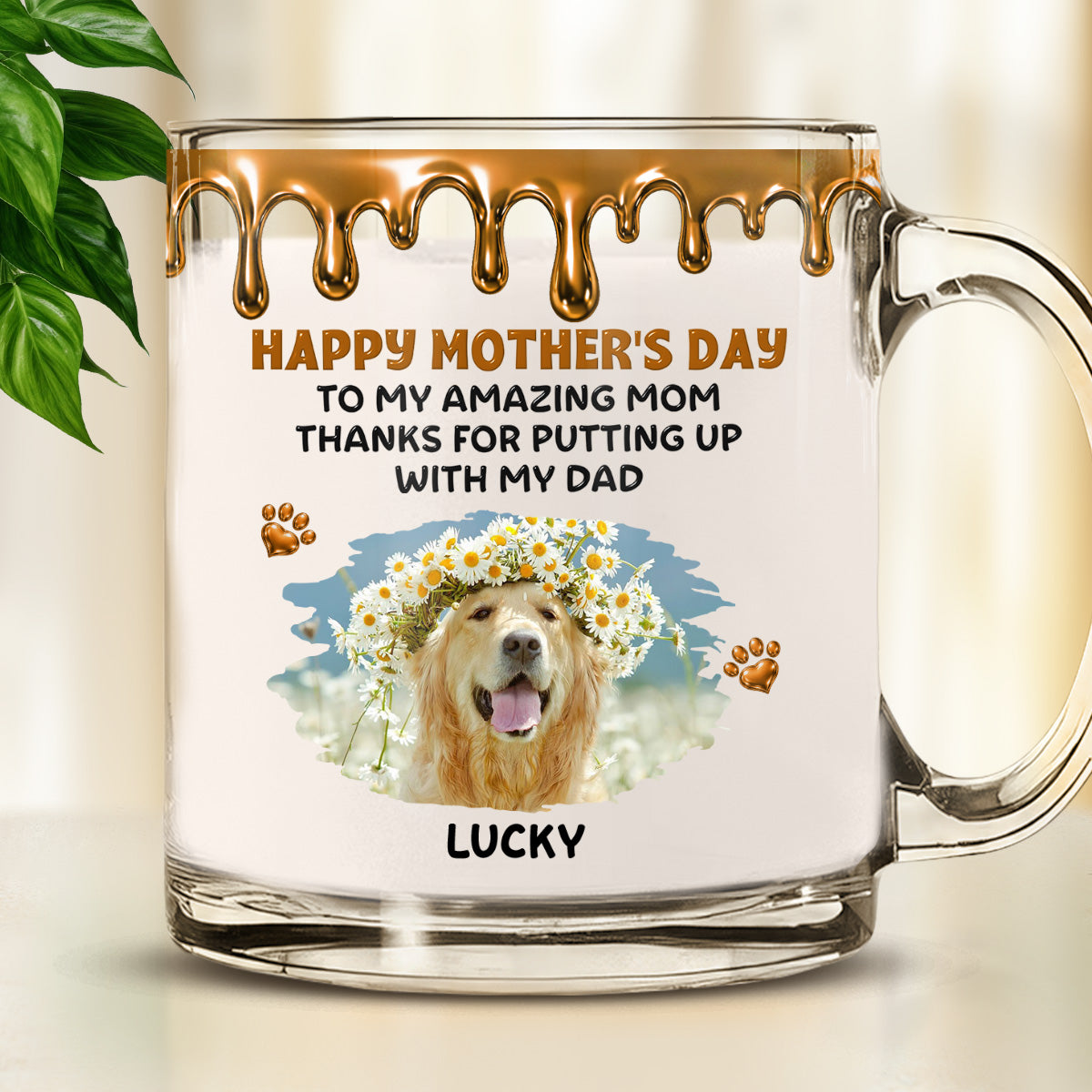 Custom Photo Mother's day Birthday Gifts For Dog Mom, Dog Lovers • Wonderful Time Beside Dog Mom Photo - Personalized Glass Mug