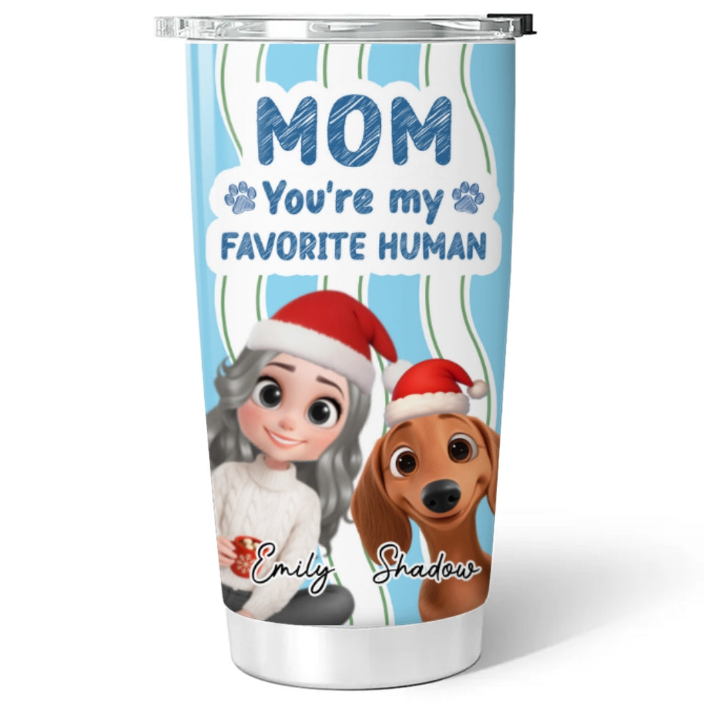 Custom Christmas Birthday Gifts For Dog Mom, Dog Lovers • Favorite Christmas Dog Mom - Personalized Tumbler