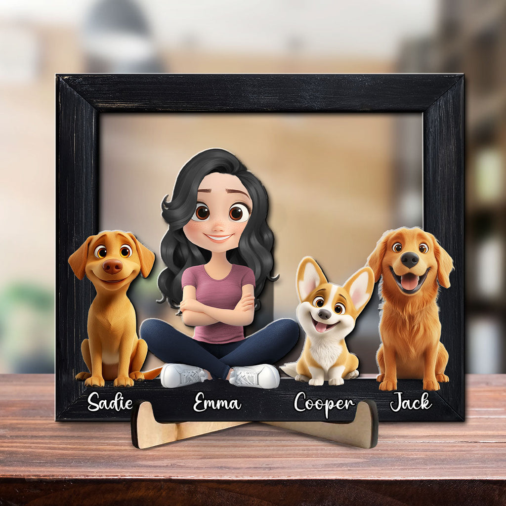 Cute Dog Mum - Personalized Wooden Plaque