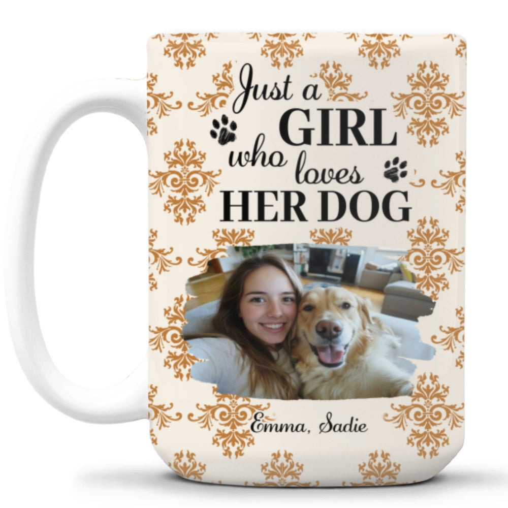 Custom Photo Christmas Birthday Gifts For Dog Mom, Dog Lovers • Pumskin Dog Autumn Photo - Personalized Coffee Mug