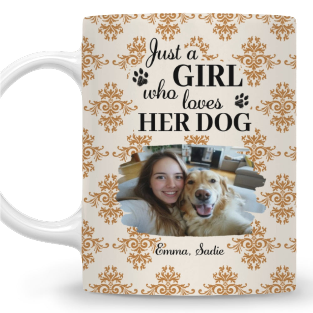 Custom Photo Christmas Birthday Gifts For Dog Mom, Dog Lovers • Pumskin Dog Autumn Photo - Personalized Coffee Mug