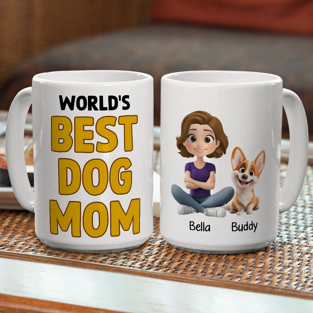 Custom Christmas Birthday Gifts For Dog Lovers • Best Dad In The World - Personalized Coffee Mug