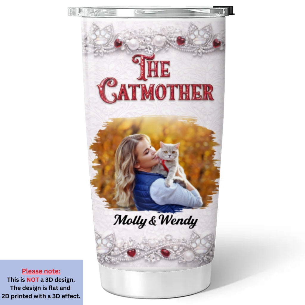 Custom Photo Christmas Birthday Gifts For Cat Mom, Cat Lovers • Cat Sparkling Gems Photo - Personalized 3D Effect Tumbler