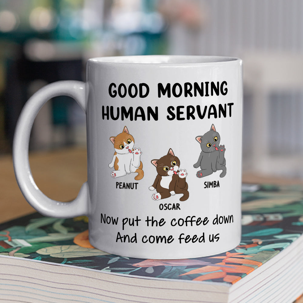 Custom Mother's day Birthday Gifts For Cat Mom, Cat Lovers • Good Morning - Personalized Coffee Mug