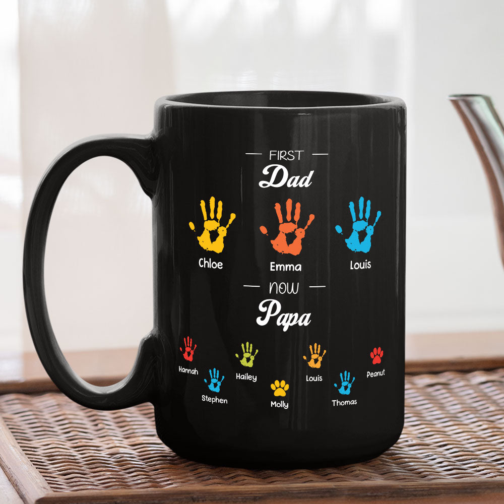 First Dad Now Papa - Personalized Coffee Mug