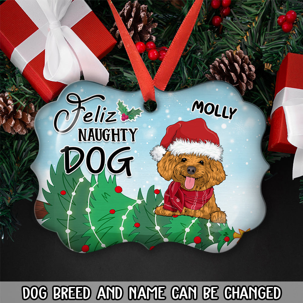 Naughty Dog - Personalized Aluminum Ornament