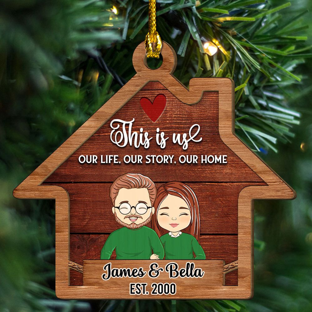 This Is Us House - Personalized 2-layered Wood Ornament