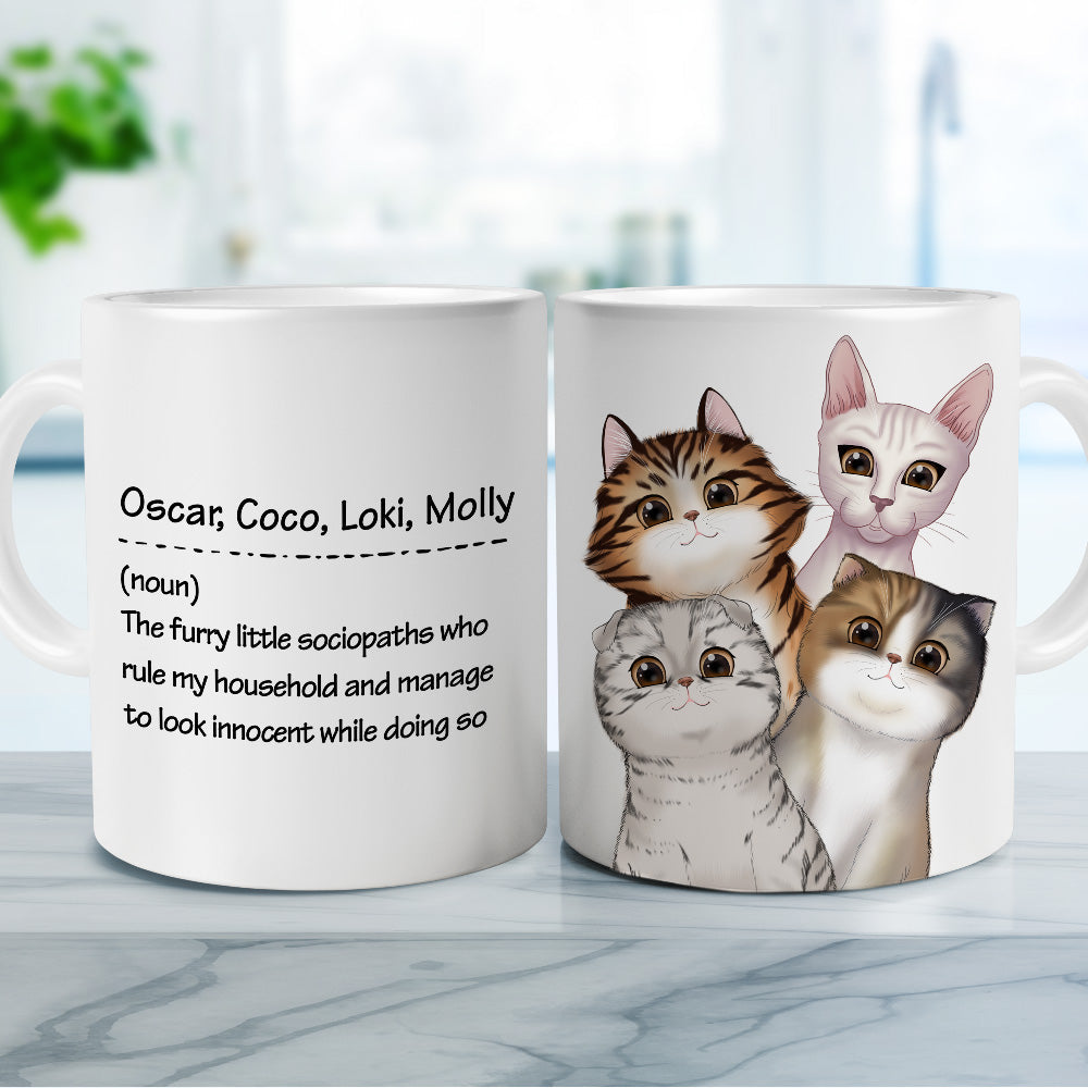 Custom Mother's day Birthday Gifts For Cat Mom, Cat Lovers • Cat Definition - Personalized Coffee Mug
