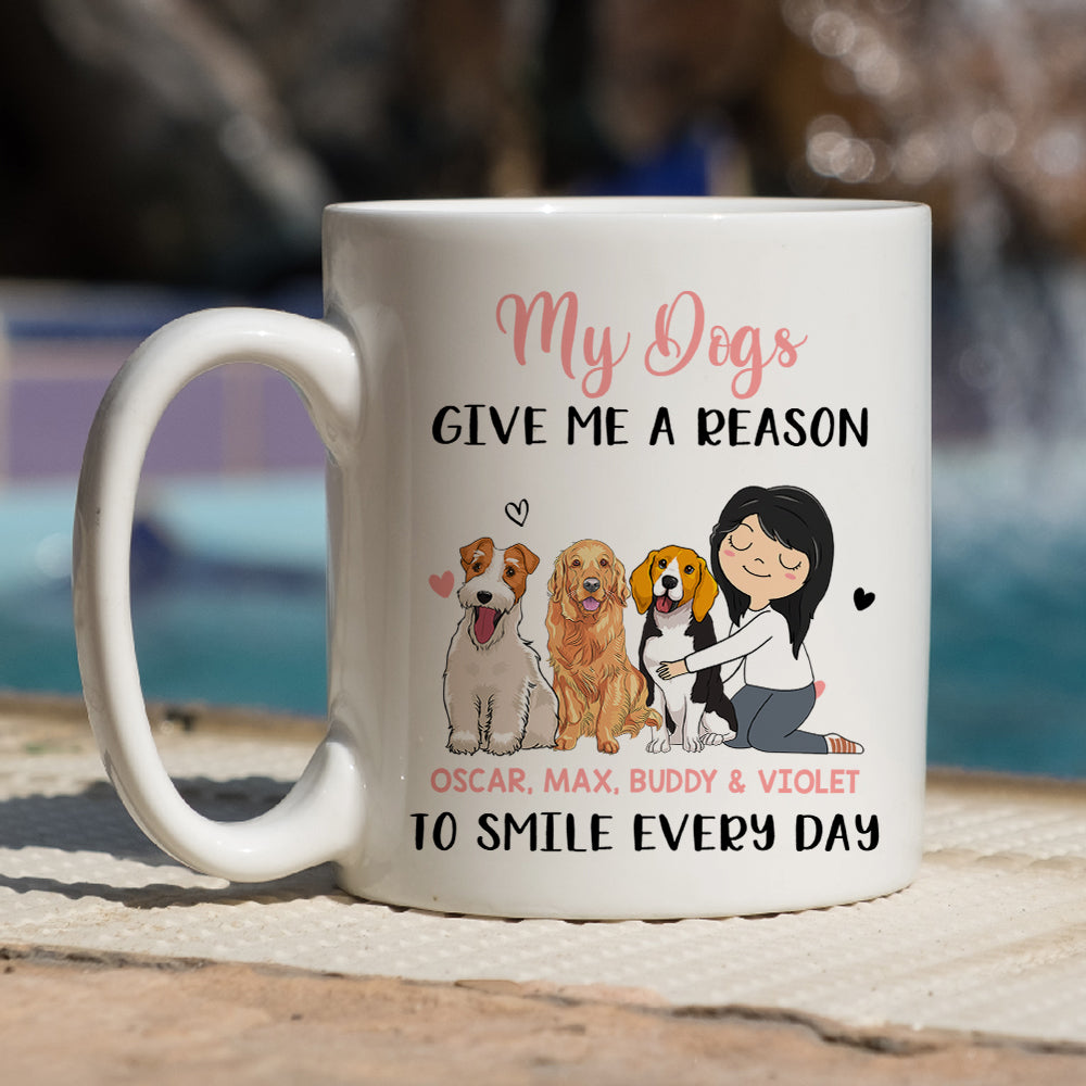 Custom Mother's day Birthday Gifts For Cat Mom, Cat Lovers • My Dog Gives Me - Personalized Coffee Mug