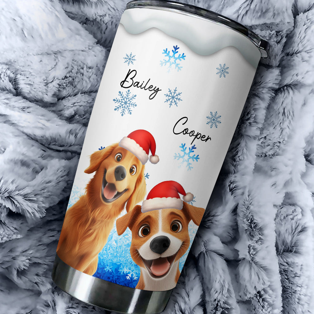 Custom Christmas Birthday Gifts For Dog Lovers • Happy Woofmas - Personalized Tumbler